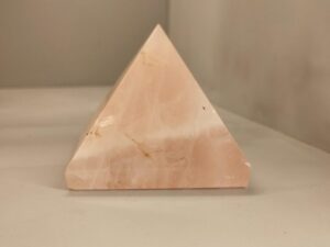 Rose quartz crystal pyramid