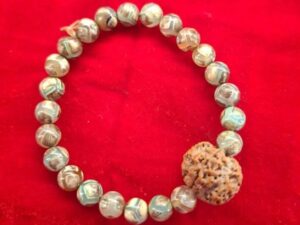 Dzi agates and Rudraksha bracelet
