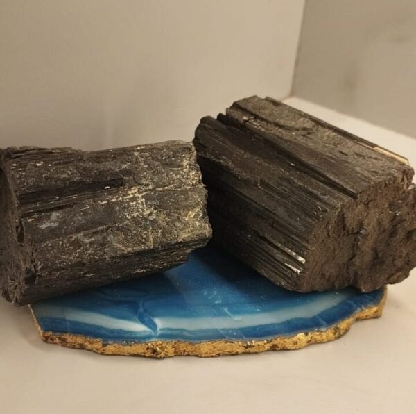 Black tourmaline rough