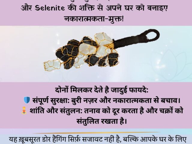 उर्जा का सुरक्षा कवच :- Black Tourmaline और Selenite Door Hanging!